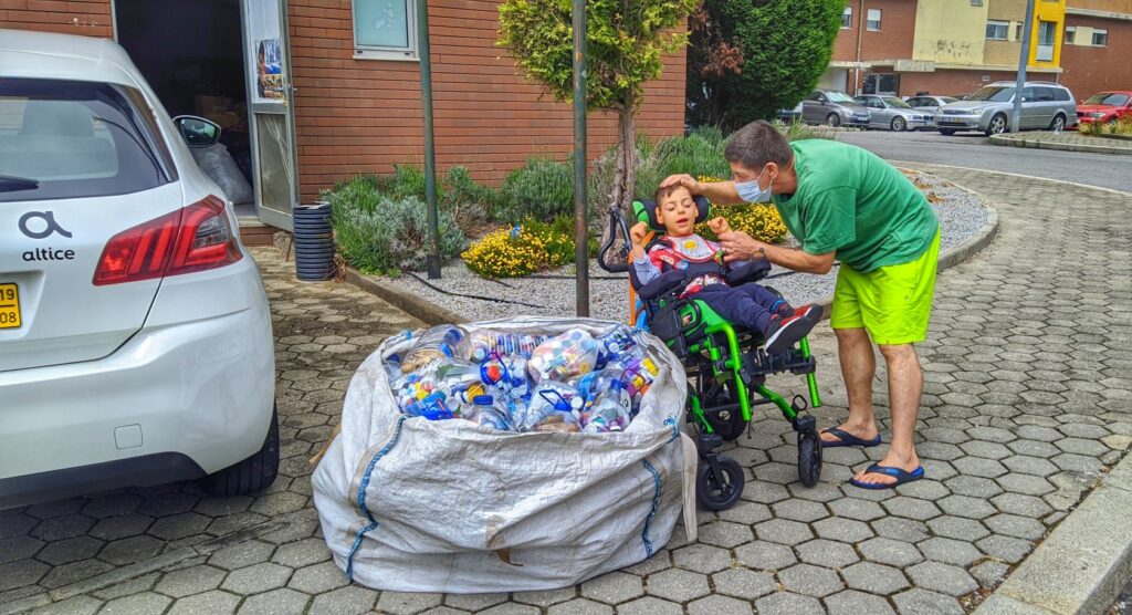 Delivery of bottle caps to help child