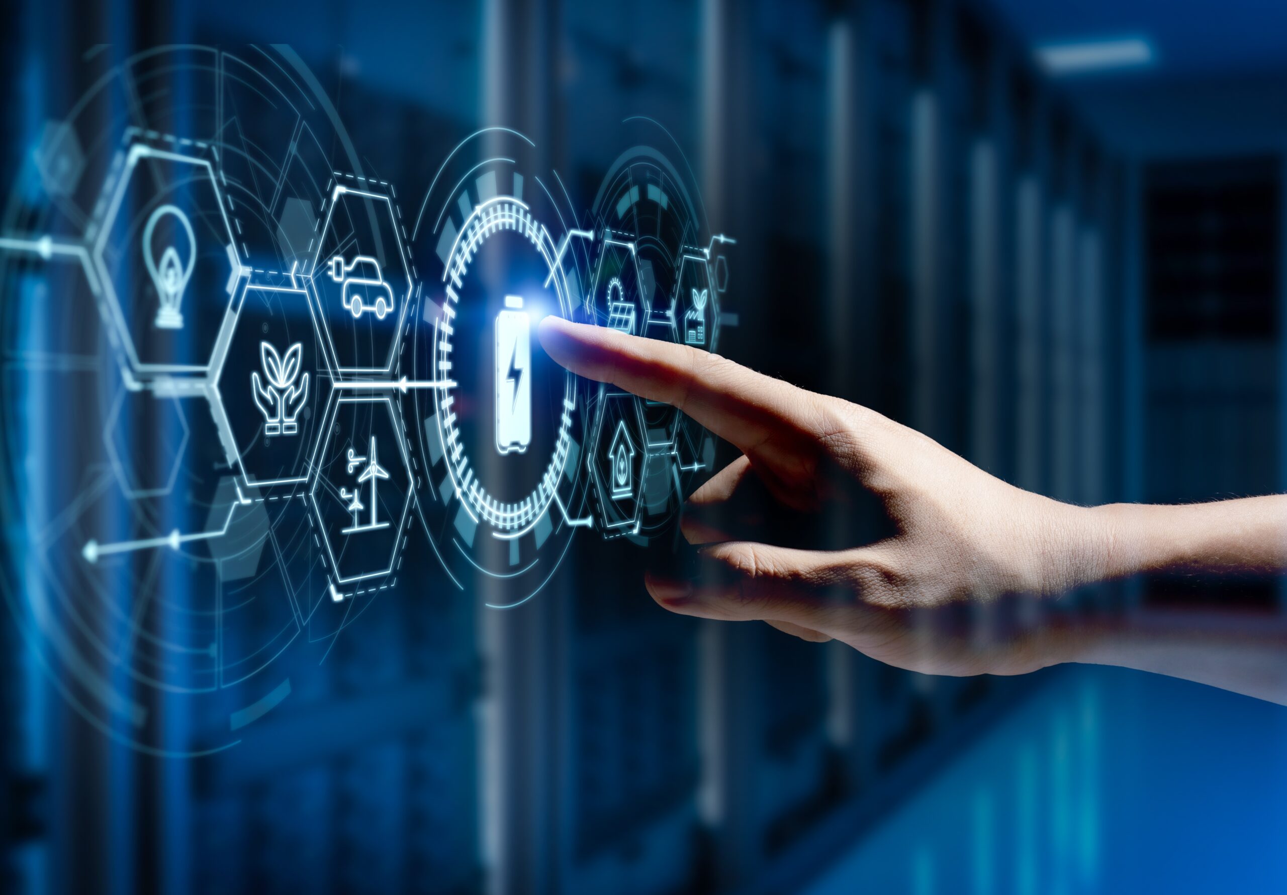 Smart,Energy,Storage,Concept,With,Engineer,Work,With,Graphic,Display Smart energy storage concept with engineer work with graphic display